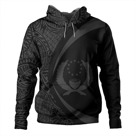 Pohnpei Hoodie Coat Of Arm Lauhala Gray Circle