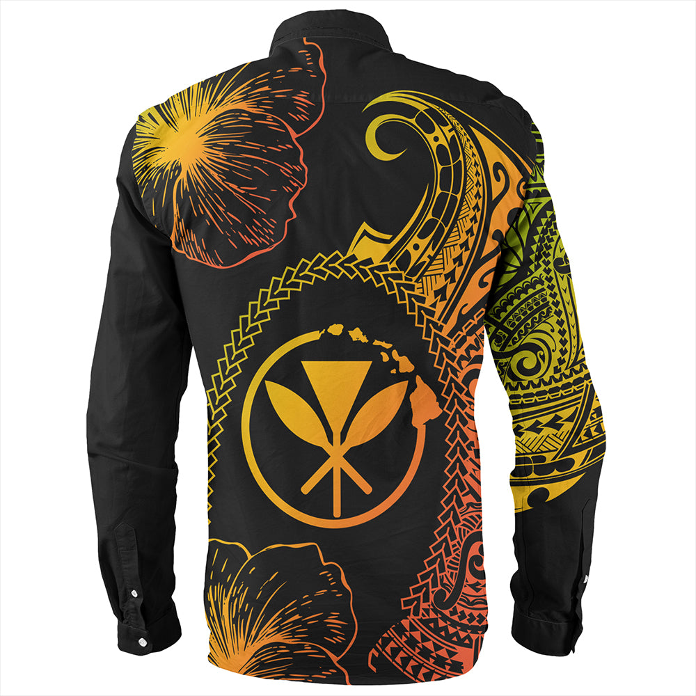 Hawaii Long Sleeve Shirt Hawaii Turtle Kanaka Reggae