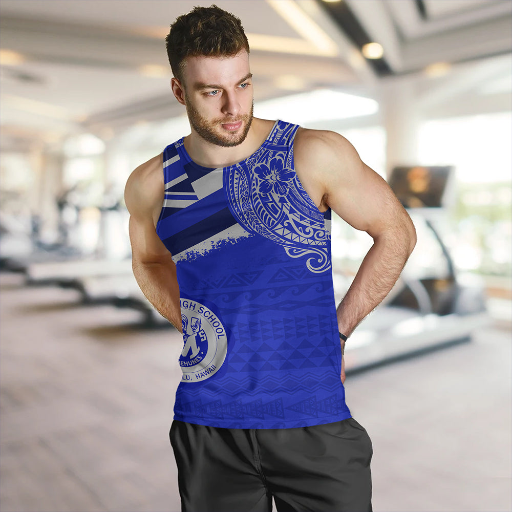 Hawaii Tank Top Moanalua High School Flag With Crest Style