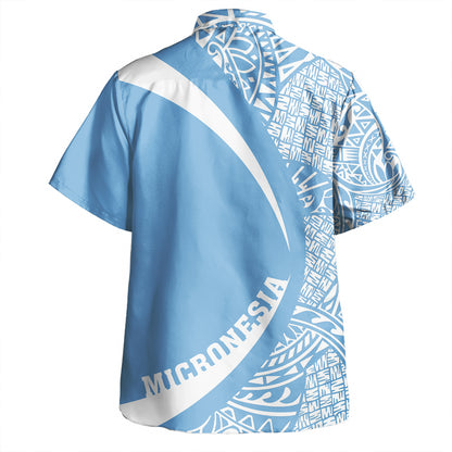 Federated States of Micronesia Hawaiian Shirt Coat Of Arm Lauhala Gold Circle