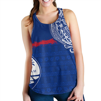 Guam Women Tank Polynesian Flag With Coat Of Arms