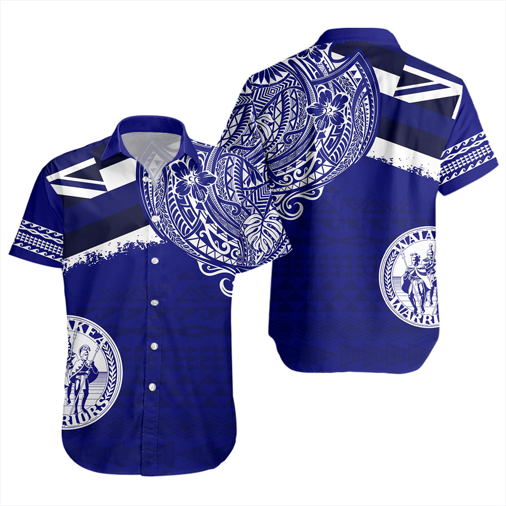 Hawaii Short Sleeve Shirt Waiakea High School With Crest Style