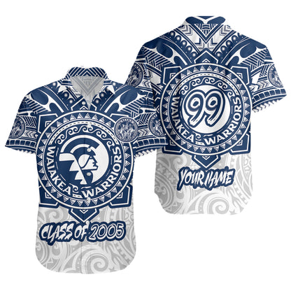 Hawaii Short Sleeve Shirt Custom Waiakea High School Super Waiakea Warriors Tribal Style
