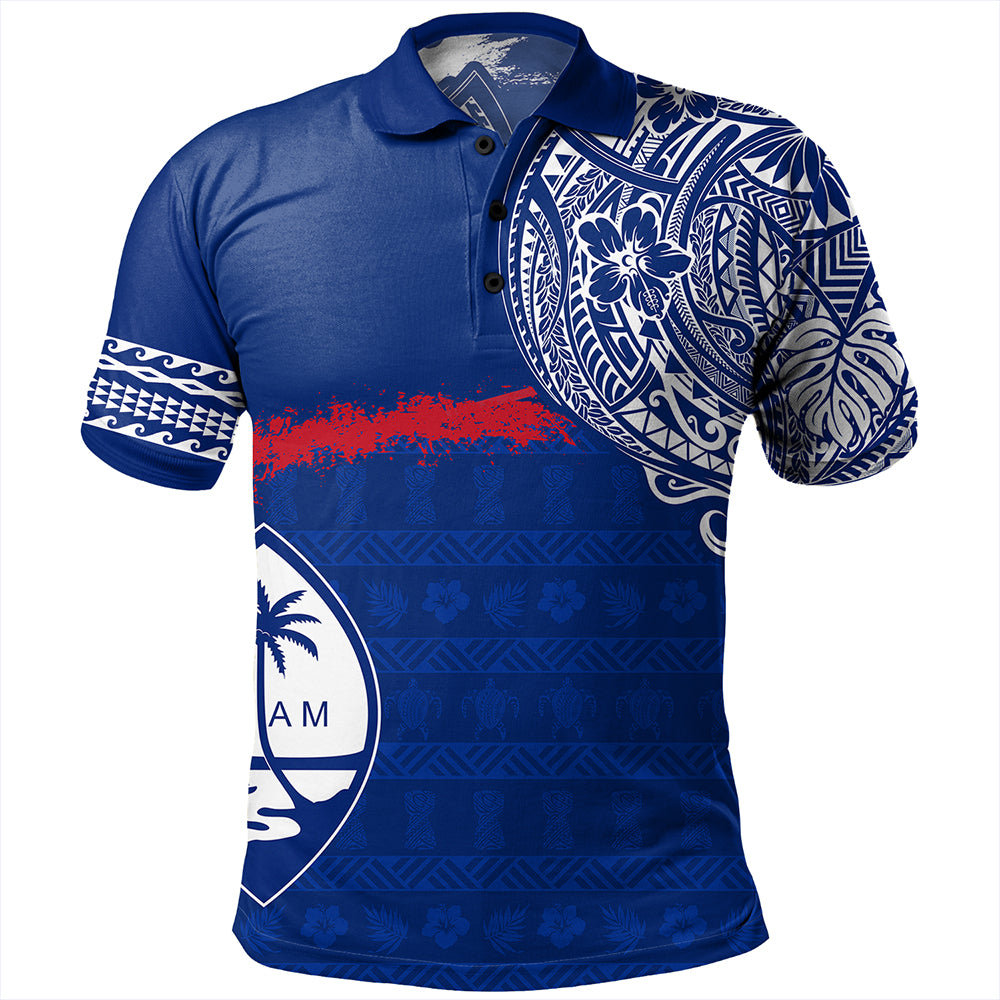 Guam Polo Shirt Polynesian Flag With Coat Of Arms