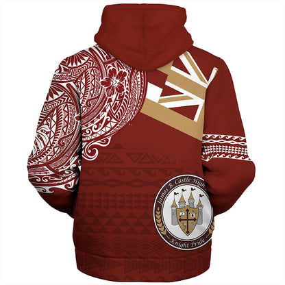 Hawaii Sherpa Hoodie James B. Castle High School With Crest Style