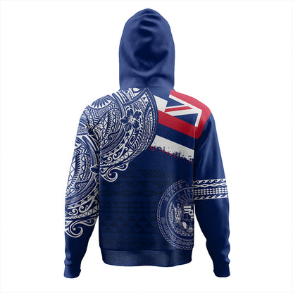 Hawaii Hoodie Polynesian Flag With Coat Of Arms