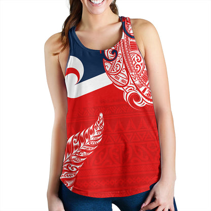 New Zealand Women Tank Tino Rangatiratanga Maori With Silver Fern Version.2