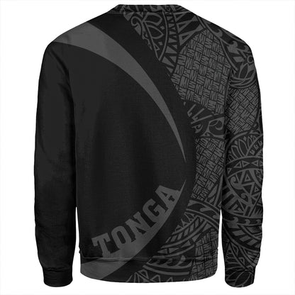 Tonga Sweatshirt Coat Of Arm Lauhala Gray Ver 2 Circle