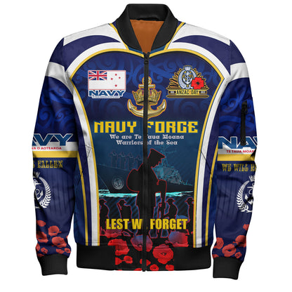 New Zealand Bomber Jacket Custom Anzac Day Royal New Zealand Navy Te Taua Moana o Aotearoa
