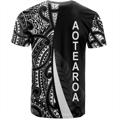 New Zealand T-Shirt Country Aotearoa Maori Pattern Silver Fern