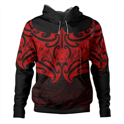 New Zealand Hoodie Maori Red Pattern