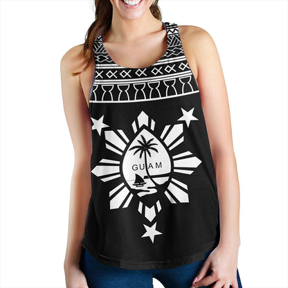 Guam Seal With Philippines Sun Women Tank Tribal Island
