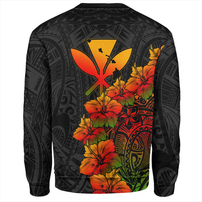 Hawaii Sweatshirt Hawaii Kanaka Map Style Tropical