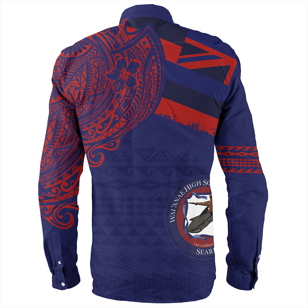 Hawaii Long Sleeve Shirt Waianae High School With Crest Style