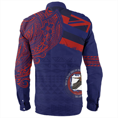 Hawaii Long Sleeve Shirt Waianae High School With Crest Style