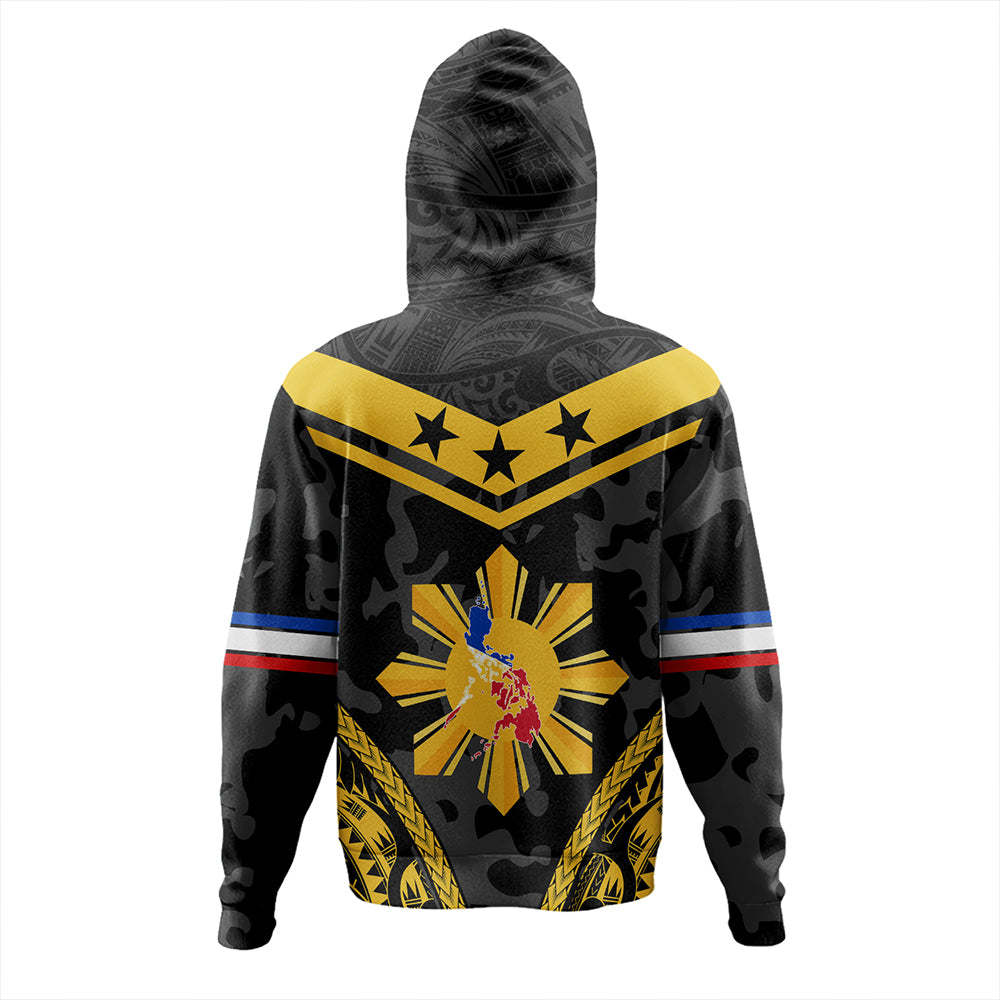 Philippines Hoodie Polynesian Sun Star Style Camouflage