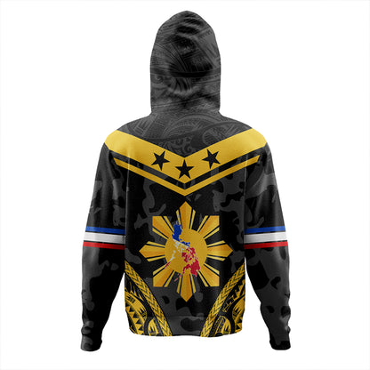 Philippines Hoodie Polynesian Sun Star Style Camouflage