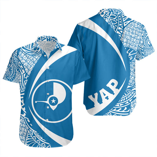 Yap Short Sleeve Shirt Coat Of Arm Lauhala Circle