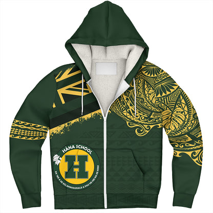 Hawaii Sherpa Hoodie Hana High And Elementary School With Crest Style