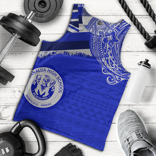 Hawaii Tank Top Moanalua High School Flag With Crest Style
