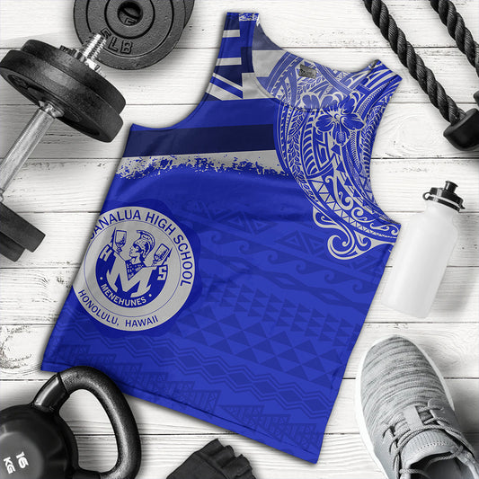 Hawaii Tank Top Moanalua High School Flag With Crest Style