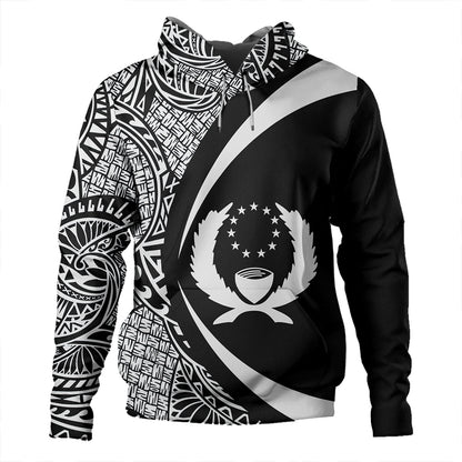 Pohnpei Hoodie Coat Of Arm Lauhala White Circle