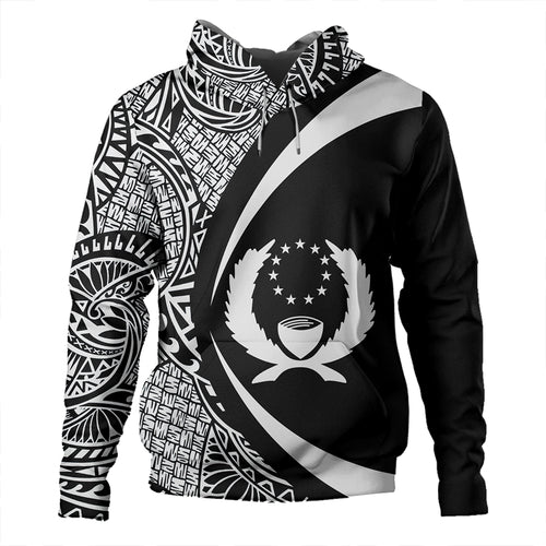 Pohnpei Hoodie Coat Of Arm Lauhala White Circle