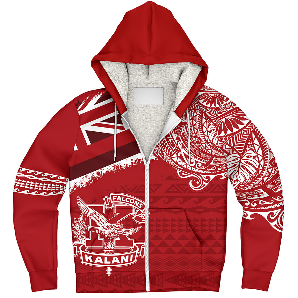 Hawaii Sherpa Hoodie Kalani High School With Crest Style