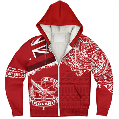 Hawaii Sherpa Hoodie Kalani High School With Crest Style