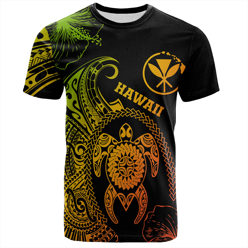 Hawaii T-Shirt Hawaii Turtle Kanaka Reggae