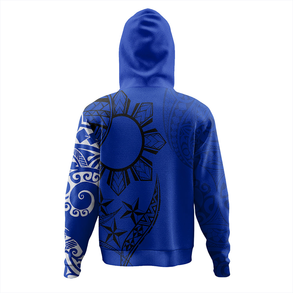 Philippines Hoodie Tribal Sun In My Heart Blue Style