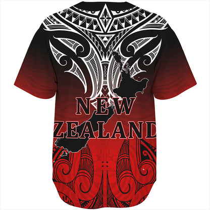 New Zealand Baseball Shirt Maori Kiwi Bird Symbols Map
