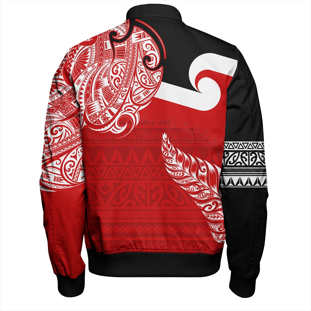 New Zealand Bomber Jacket Tino Rangatiratanga Maori With Silver Fern