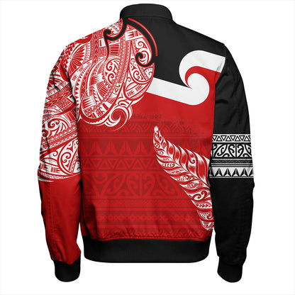 New Zealand Bomber Jacket Tino Rangatiratanga Maori With Silver Fern