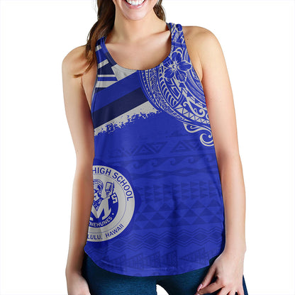 Hawaii Women Tank Moanalua High School Flag With Crest Style