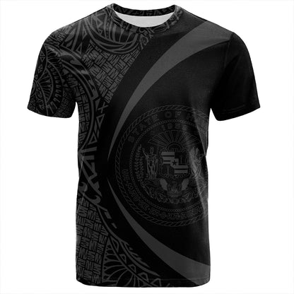 Hawaii T-Shirt Coat Of Arm Lauhala Gray Circle