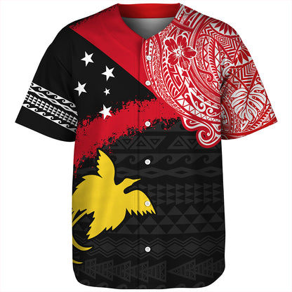 Papua Baseball Shirt Melanesian Flag With Coat Of Arms