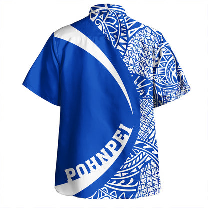 Pohnpei Hawaiian Shirt Coat Of Arm Lauhala Circle