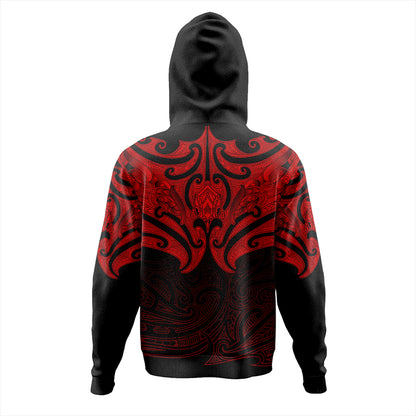 New Zealand Hoodie Maori Red Pattern