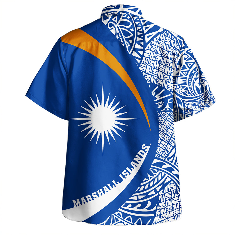 Marshall Islands Hawaiian Shirt Coat Of Arm Lauhala Circle