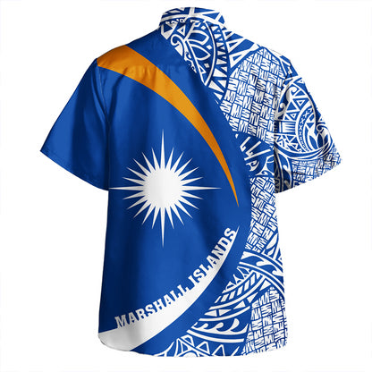 Marshall Islands Hawaiian Shirt Coat Of Arm Lauhala Circle