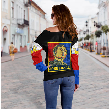 Philippines Off Shoulder Sweatshirt Rizal Day Flag