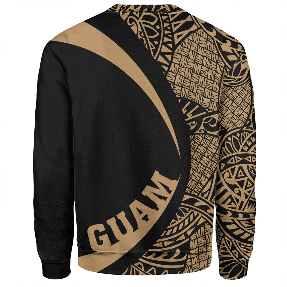 Guam Sweatshirt Coat Of Arm Lauhala Gold Circle