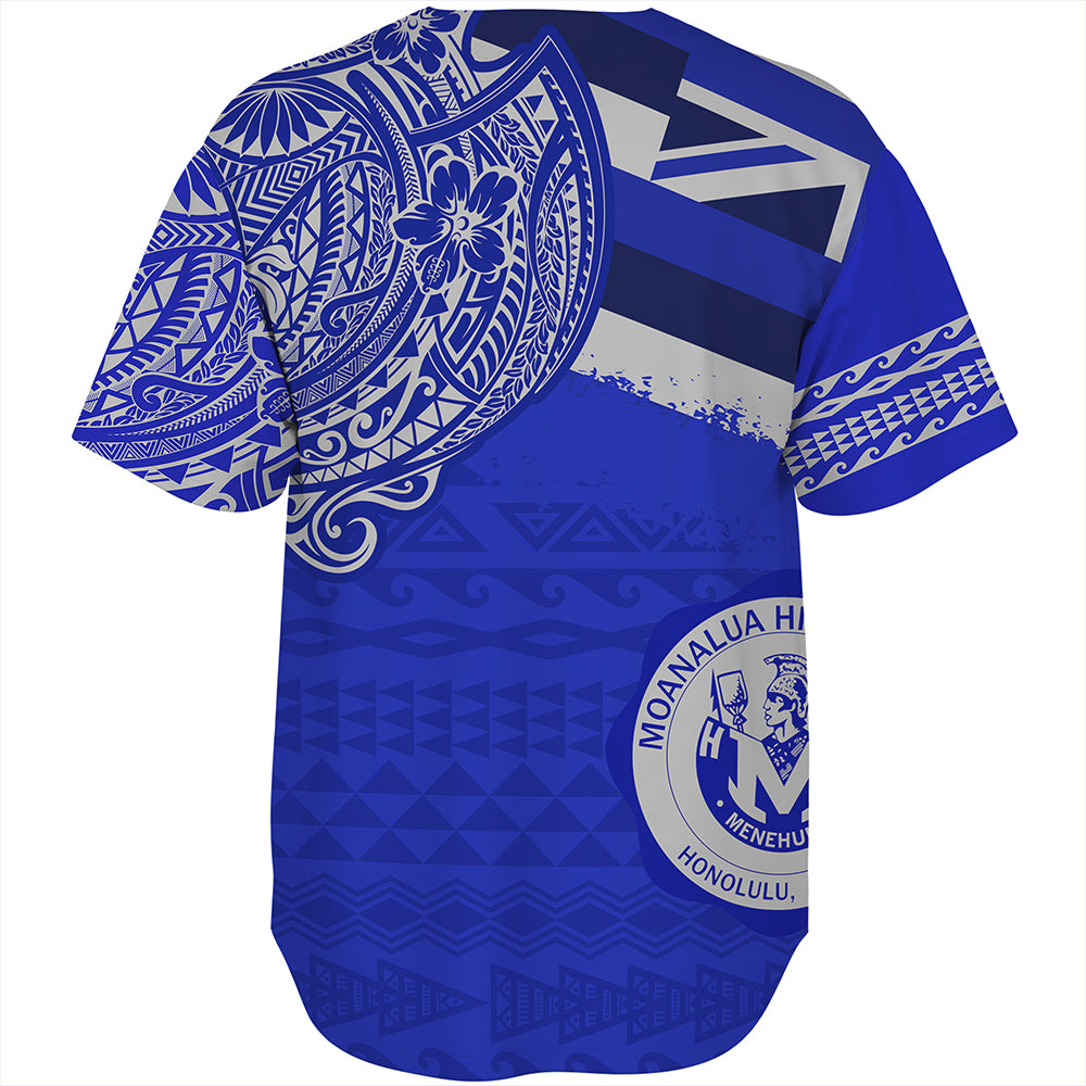 Hawaii Baseball Shirt Moanalua High School Flag With Crest Style