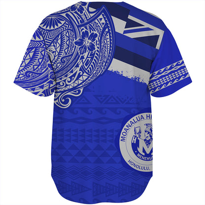 Hawaii Baseball Shirt Moanalua High School Flag With Crest Style