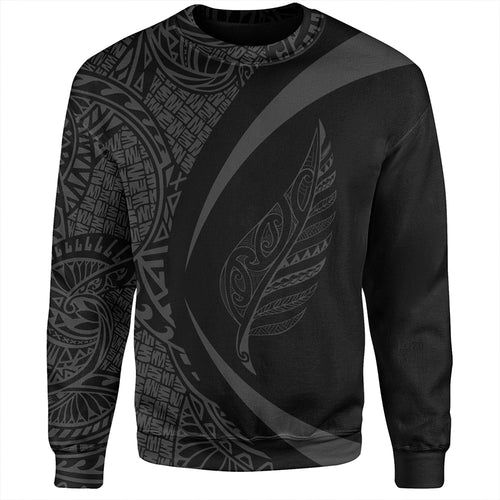New Zealand Sweatshirt Silver Fern Lauhala Gray Circle