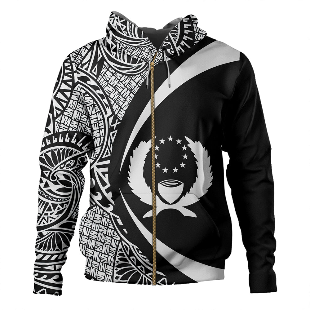 Pohnpei Hoodie Coat Of Arm Lauhala White Circle