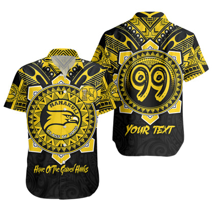 Hawaii Short Sleeve Shirt Custom Nanakuli High & Intermediate School Home Of Golden Hawks Tribal Style