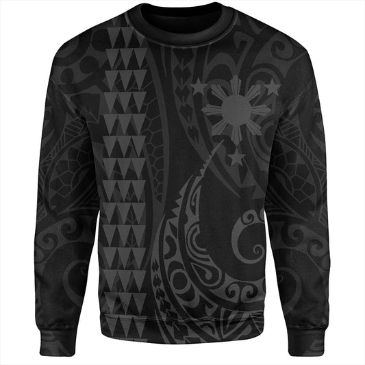 The Philippines Sweatshirt Sun Gray Kakau Style