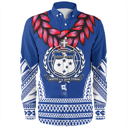 The Samoan Chief Long Sleeve Shirt Blue
